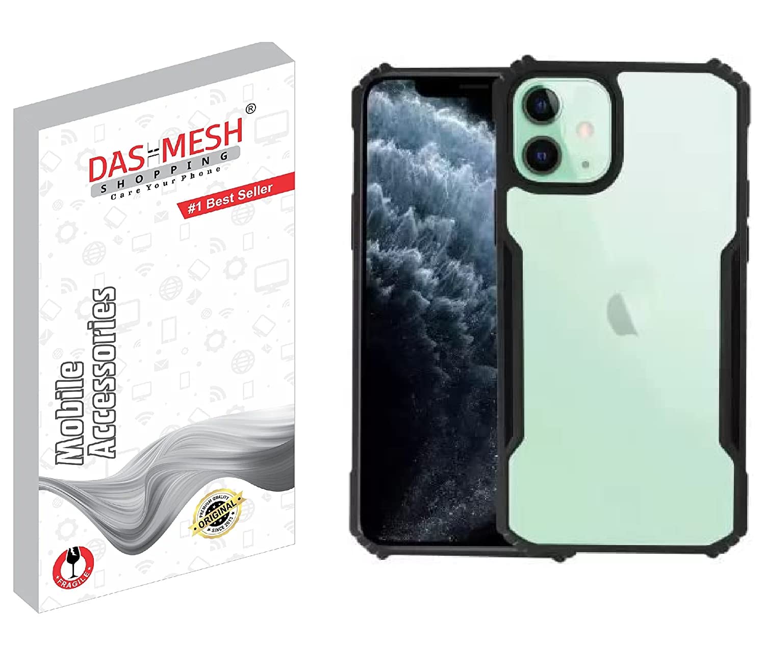 Dashmesh Shopping TPU 360 Degree Protection Black Border Back Cover For Apple Iphone 12 - Black (B0BNHFD5FY) Amazon Price History, Amazon Price Tracker