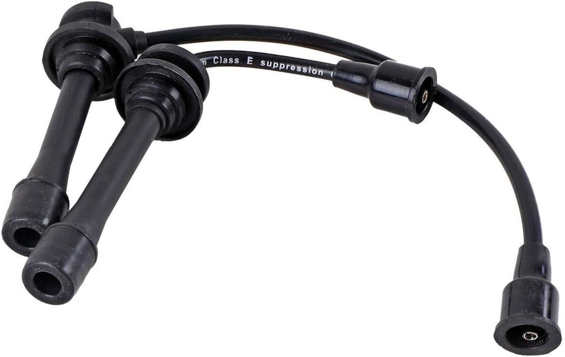 Ignition Spark Plug Wires 7mm (2PC Set) for 1998-2001 Kia Sephia and 2000-2004 Kia Spectra L4 1.8L