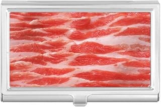 Pork Mutton Fat Meat Food Texture Business Card Holder Case Pocket Box Wallet