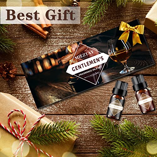 Mens Essential Oils Set - Top 6 Gentlemen's Fragrance Oil For Diffuser, Candle & Soap Making - Sandalwood, Cologne, Black Cedar, Leather, Sweet Tobacco, Bay Rum Essential Oil Kit For Men (10Ml) #TOP6