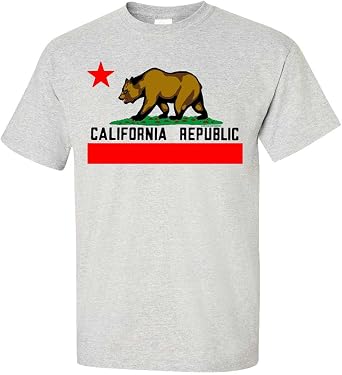California Republic Borderless Bear Flag Black Text Asst Colors T-Shirt/tee