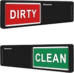 KitchenTour Clean Dirty Aimant pour lave-vaisselle Mise à niveau Magnet Super Strong - Indicatif d'argent magnétique non-rayure facile à lire avec clair, gras & Texte coloré 1.Argent