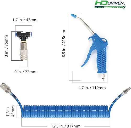 Miniatura 8 de Kit de pistola de soplado de aire de lujo, accesorios de acero, piezas y accesorios para herramientas neumáticas, conexión rápida de 14 pulgadas,