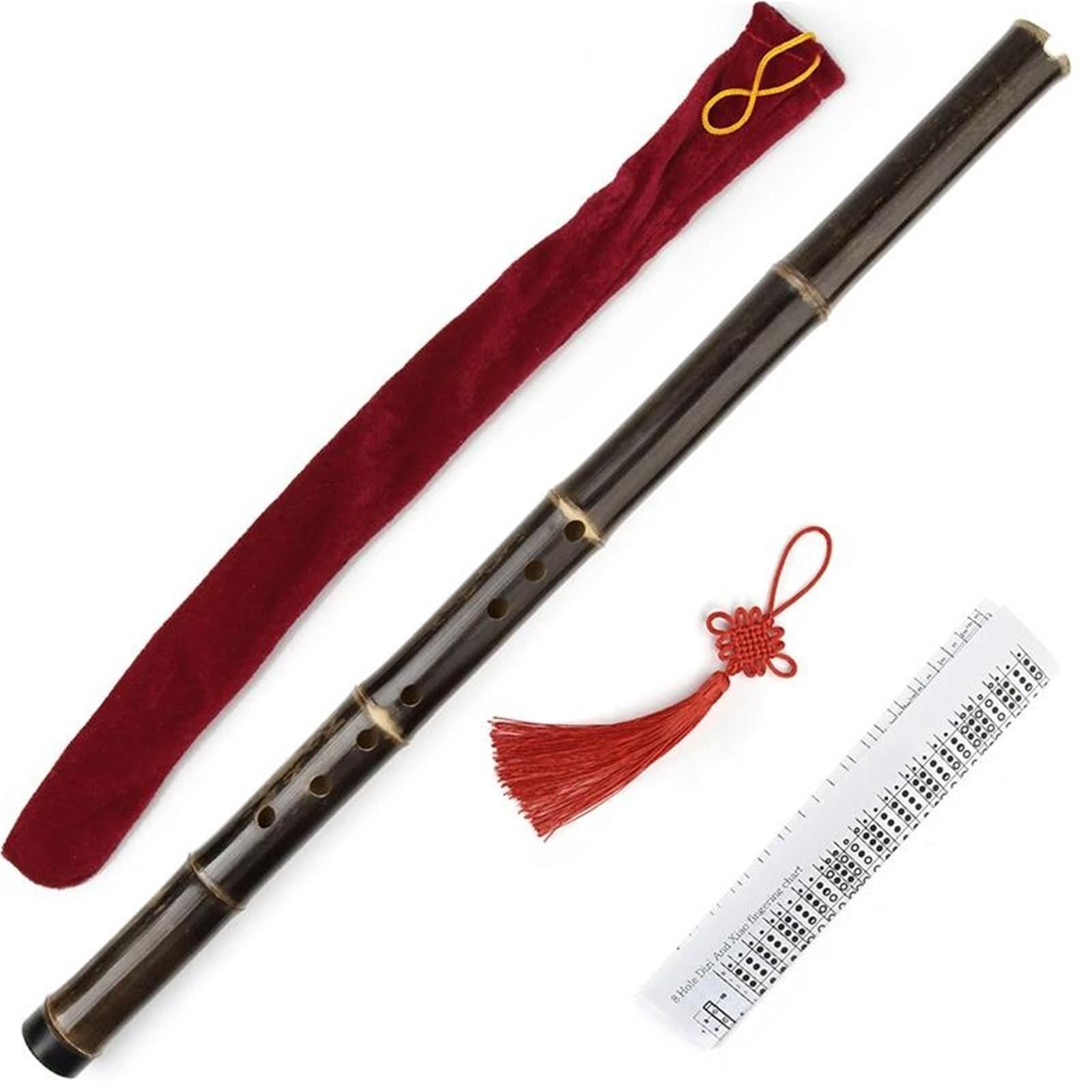 Flûte Bambou Flûte traditionnelle chinoise en bambou instrument à vent à huit trous accord en sol fait à la main(G key-1)