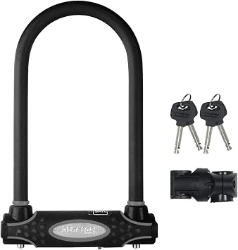 Master Lock Bike Lock Heavy Duty Anti-Theft U Lock with 2 Keys, Black Cut Resistant Lock for Bicycles, Ebikes, Scooters, Motorcycles and Outdoor Equipment 8195EC