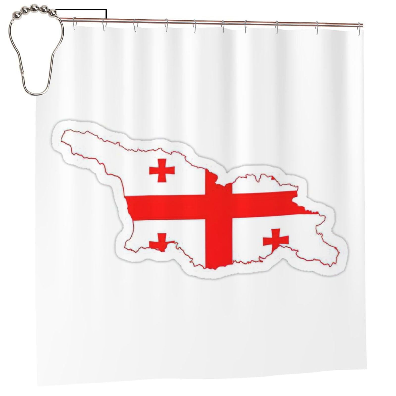 Rideau de douche haut de gamme en polyester motif Géorgie anti-rouille