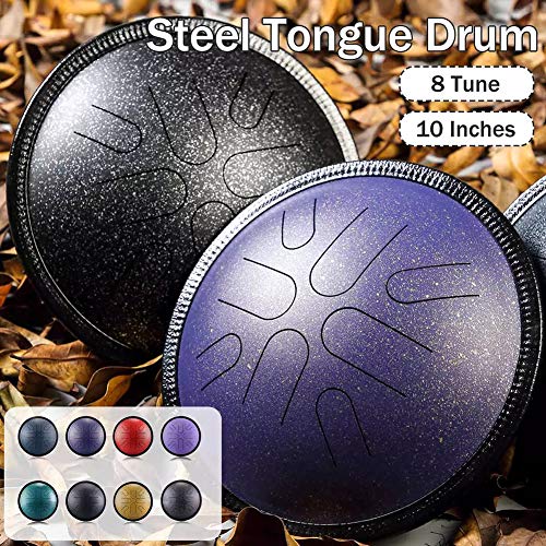 Steel Tongue Drum 10 Inch 8 Notes Hand Pan Drum Tank Drum con Baquetas Bolsa de Transporte Kit de Percusión para Adultos Práctica de Yoga, Meditación miniatura 3