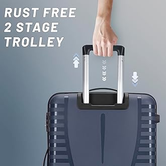 Aristocrat Airpro 8 Wheels Trolley Bags for Travel Hard Case Luggage, Lightweight Bag & Combination Lock|7 Years Warranty, Poseidon Blue, 2 Count (55cm/66cm), Spinner