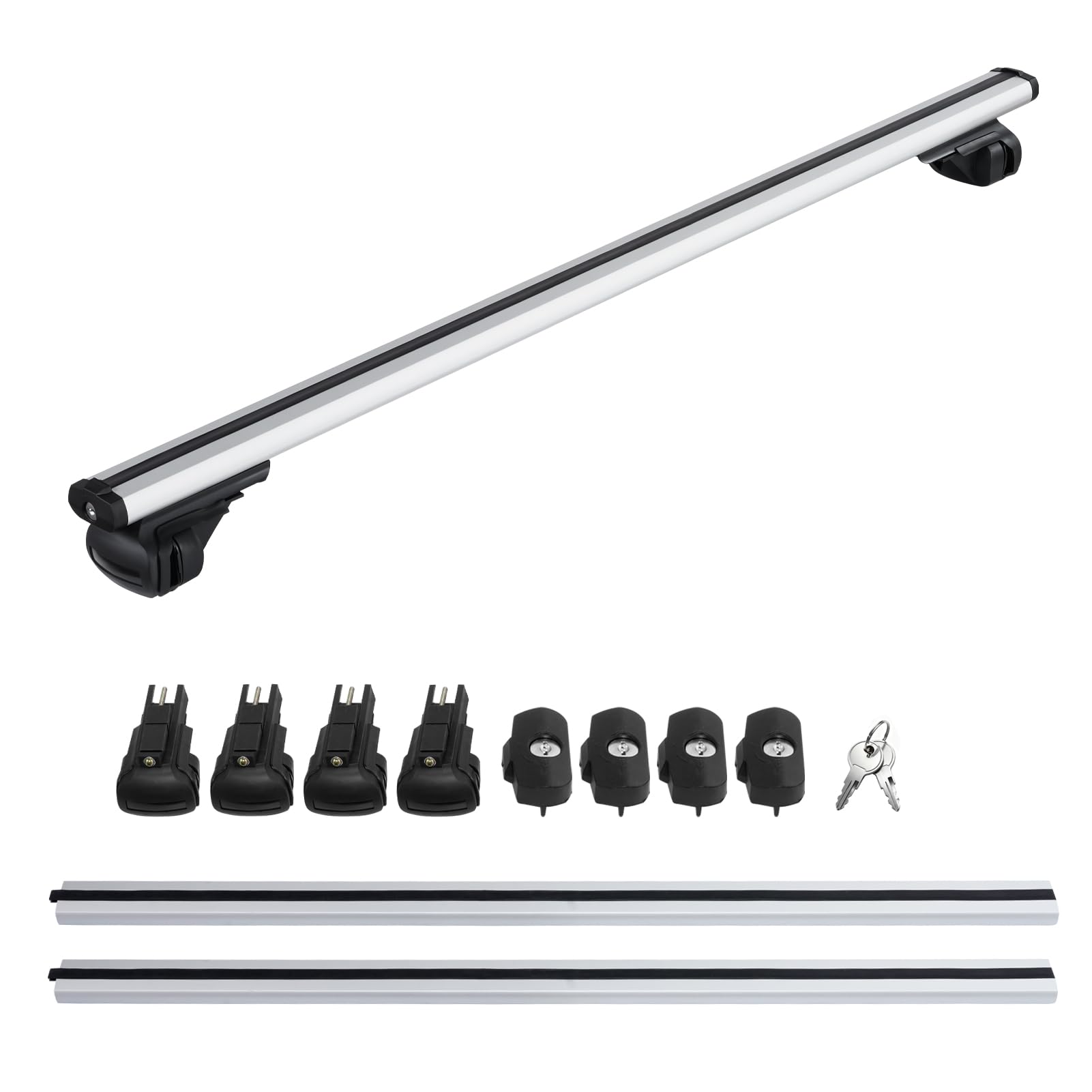 Barras de techo para coche, aluminio, distancia interior de la viga de techo 19-109 cm, apto para modelos con rieles de techo abiertos, soporta hasta 100 kg, adecuado para SUV y otros vehículos