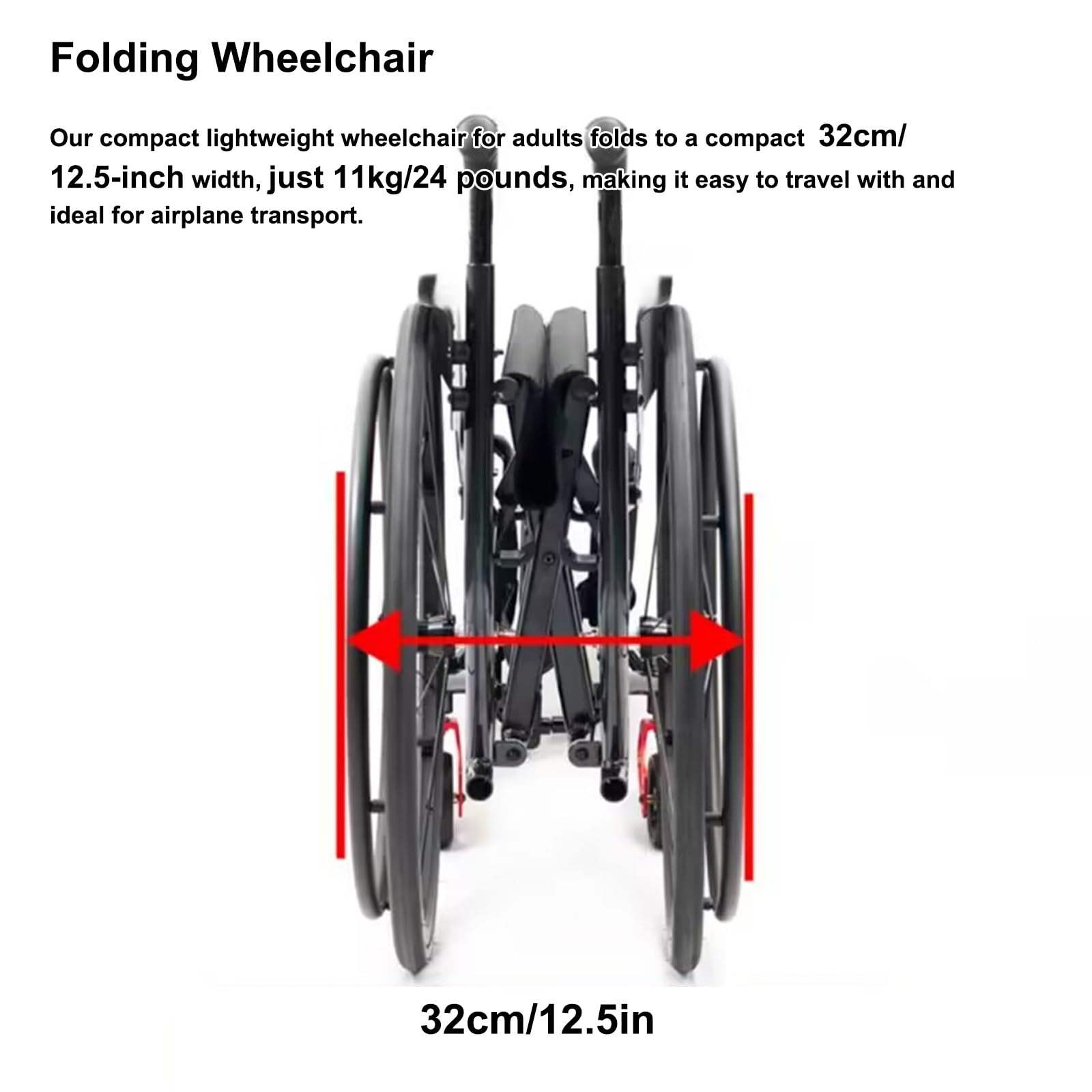 Silla de ruedas ligera plegable de aluminio, Aros autopropulsores, Asiento acolchado, Frenos manuales, deportes(Blue,41cm/16.1in Seat)