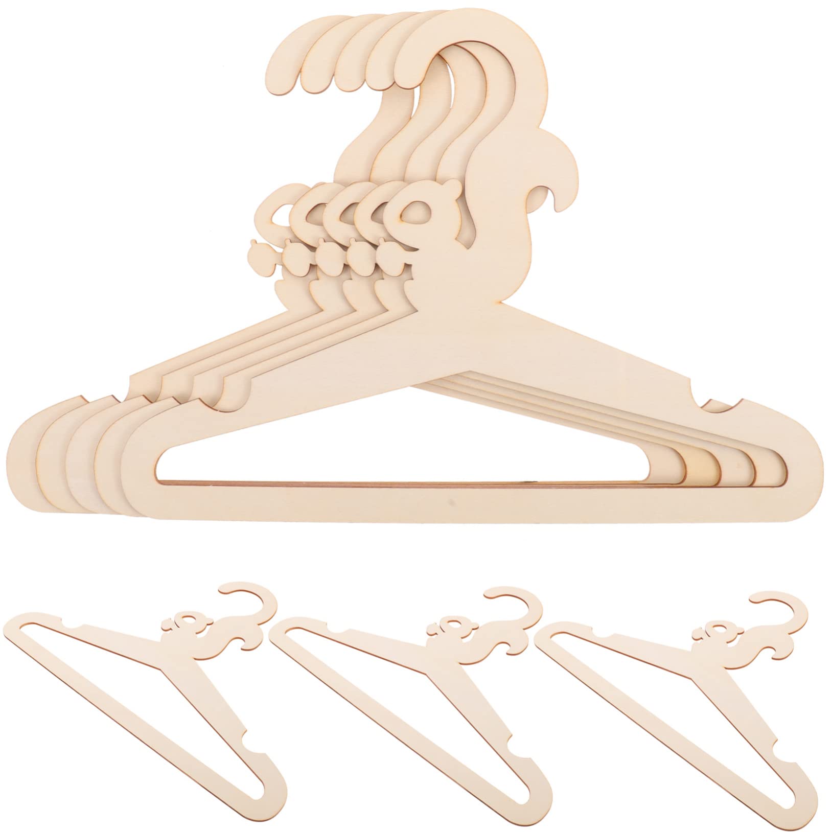 HEALLILY Clothes Rack Baby 5pcs Wooden Animal Hangers Boys and Girls Clothes Hanger Nursery Closet Organizer Infant Clothing