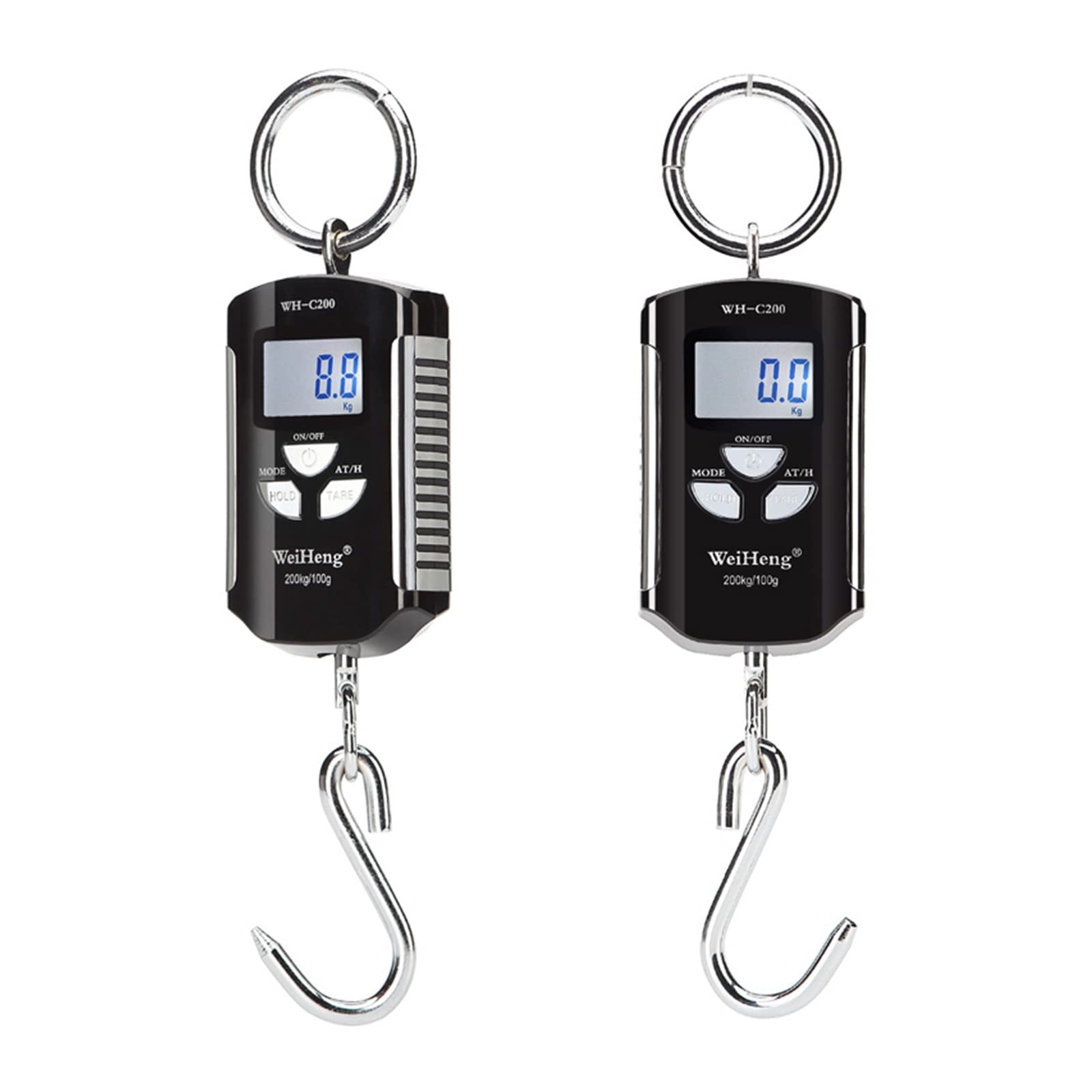 Przemysłowa waga dźwigowa 200kg/100g Przenośna waga hakowa Elektroniczna waga ważąca kg, lb, jin Jednostka Heavy Duty waga hakowa(Nero)