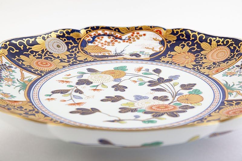 有田焼 龍峰窯 金彩七宝 捻り 八角中鉢5個 深皿 料亭 お祝い