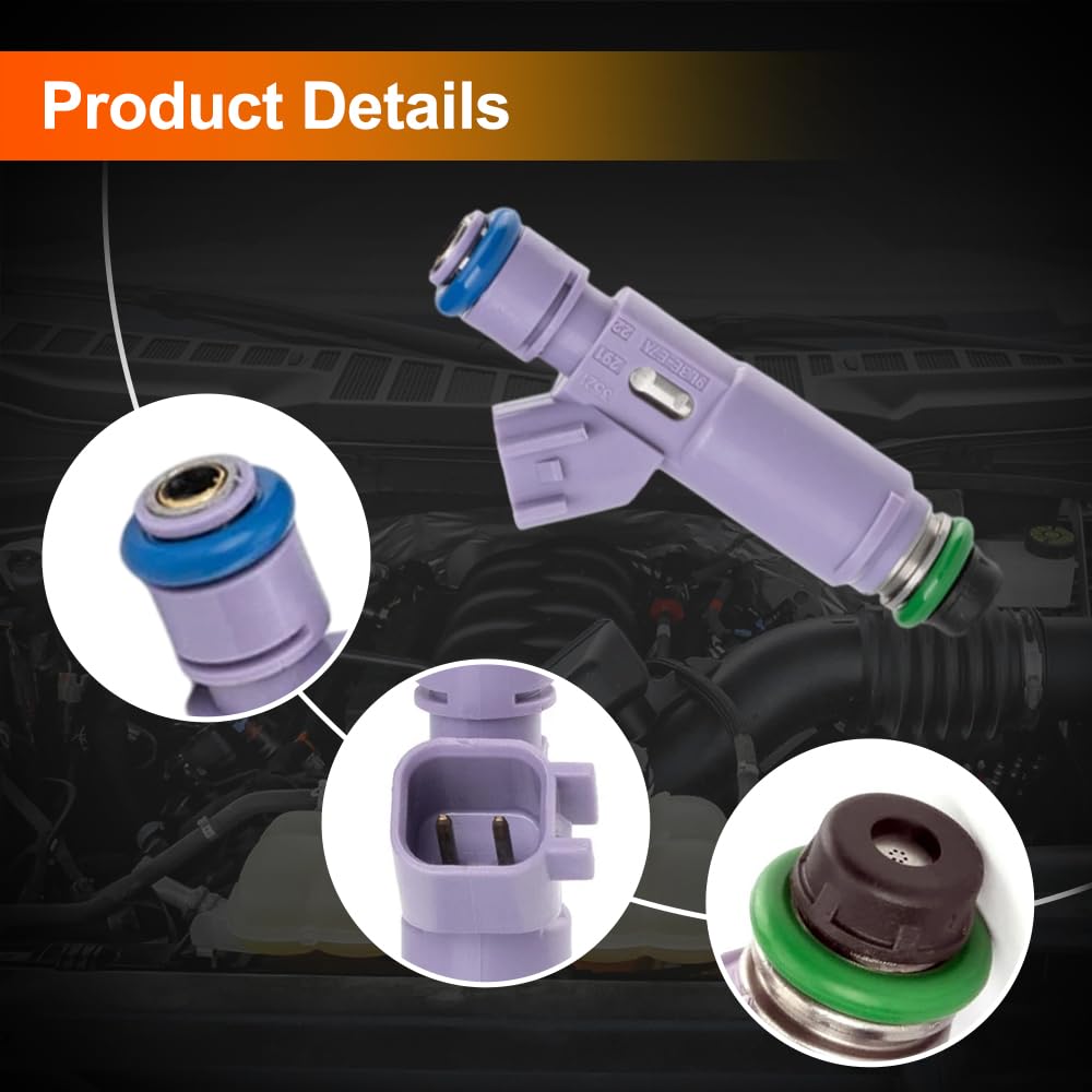 Riloer Iniettori di Carburante Compatibile con Ford Mustang GT 4.6L 2005-2010, 8 Pezzi, iniettori a flusso regolabile, M-9593-LU24A