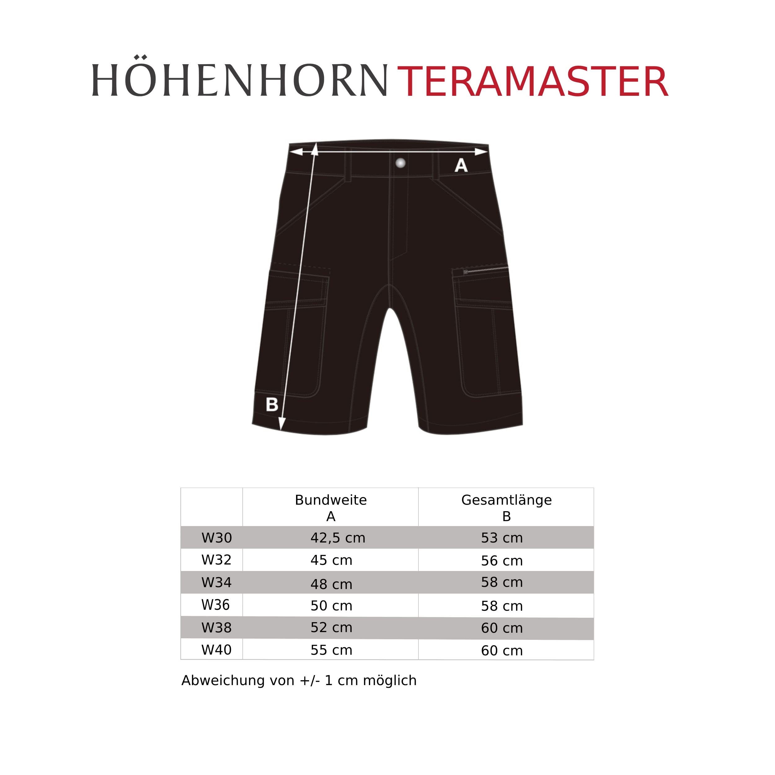 Höhenhorn Teramaster - Pantalones cortos de trabajo para hombre, con cremallera