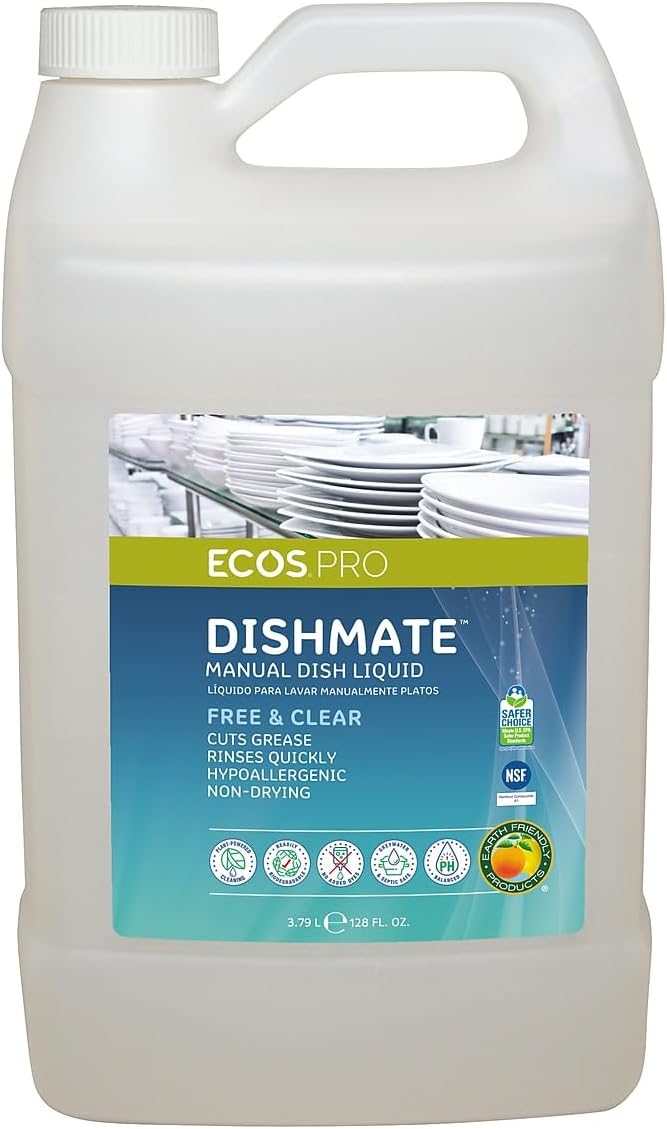 ECOS PRO Dishmate Liquid Dish Soap, Unscented, 128 oz. (PL9721)
