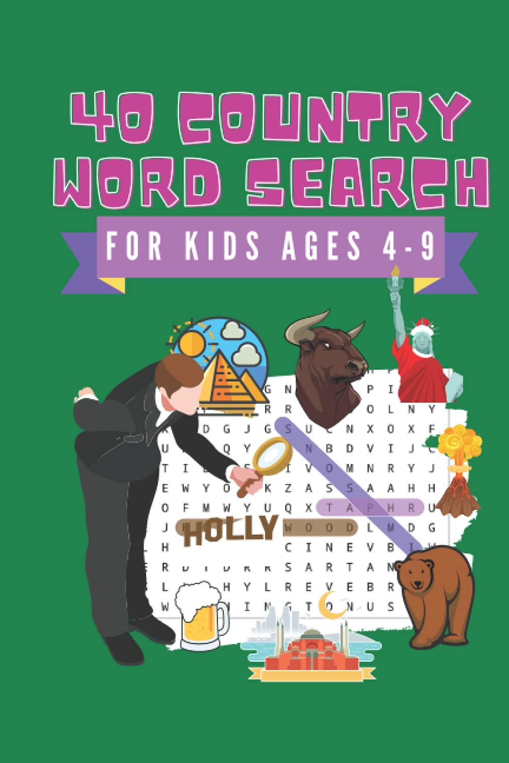40 Country Word Search For Kids Ages 4-9: Puzzles for Kids 4-9 that are Fun and Clever | countries of the world word search puzzle | word search ... games for kids | travel word search book