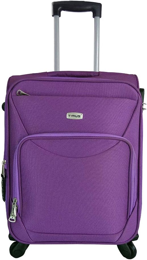 Timus Upbeat Spinner 45L Cabin Soft Luggage Trolley | 55cm Expandable Suitcase with 360° Rotational Wheels, Adjustable Straps & Aluminium Trolley | Travel Bag for Men & Women