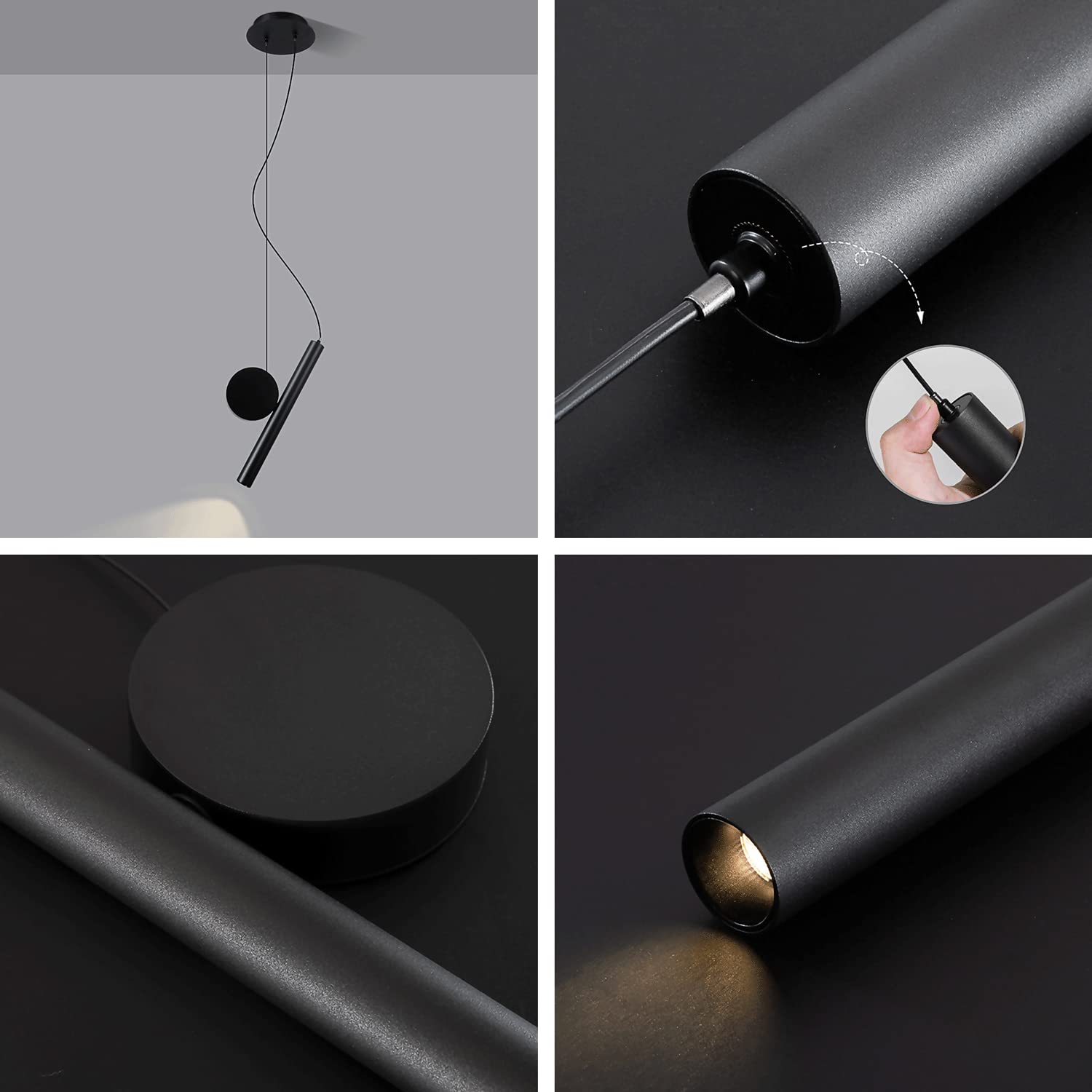 Lampa wisząca przy łóżku z długą rurką, reflektor sufitowy z lampą sufitową z soczewką optyczną, nowoczesna lampa wisząca LED 3W 4000K, prosty narożnik do salonu, lampki do czytania