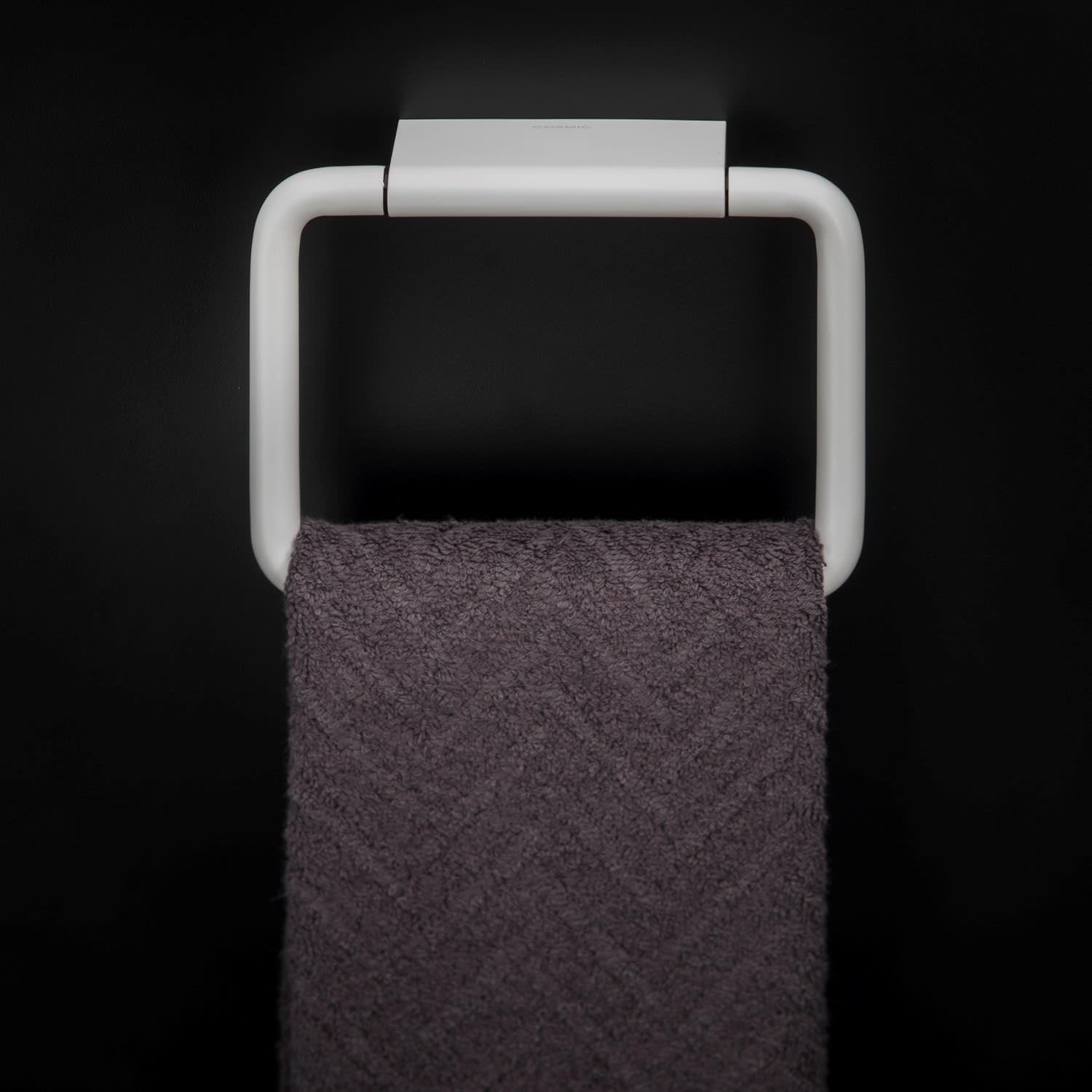 Toallero aro 20 cm Cosmic Black & White Blanco Mate
