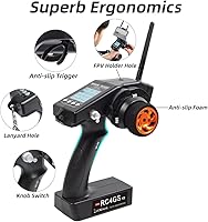 Vista 3 de Radiolink RC4GS V3 Transmisor y Receptor RC de 5 Canales, Controlador Remoto de Superficie de 2.4GHz R6FG Gyro RX Combo, Almacenamiento de 30