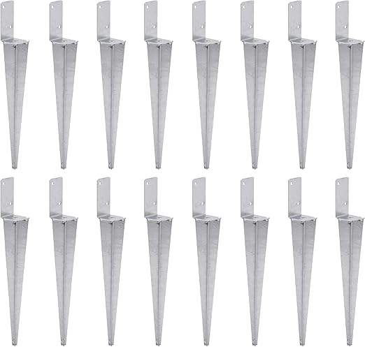 4 Pfostenträger Einschlaghülsen 50cm - Feuerverzinkt Für Zaun & Garten - L-Form