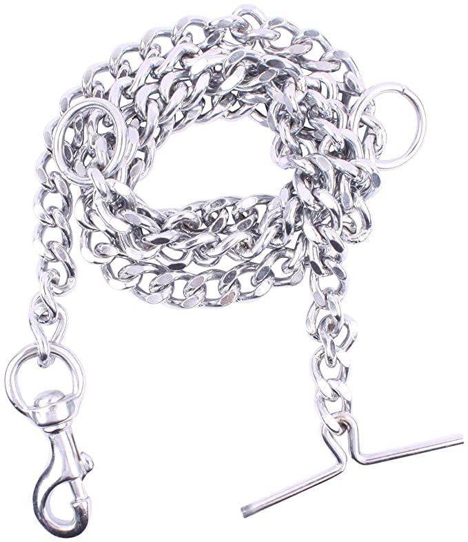 Image of Dog Chain Silver Grind No.4 Heavy Weight Dogs Leash Heavy Duty Dog Chain with Heavy Hook (L - 60inch) for Dog