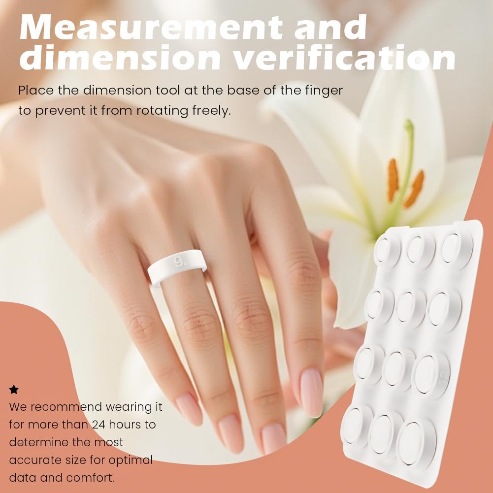Oura Ring 4 Sizing Kit,Not Standard US Sizes,Oura Ring Sizer Smart Rings Find Your Before You Buy Rings Size 4 to 15(Color:White)
