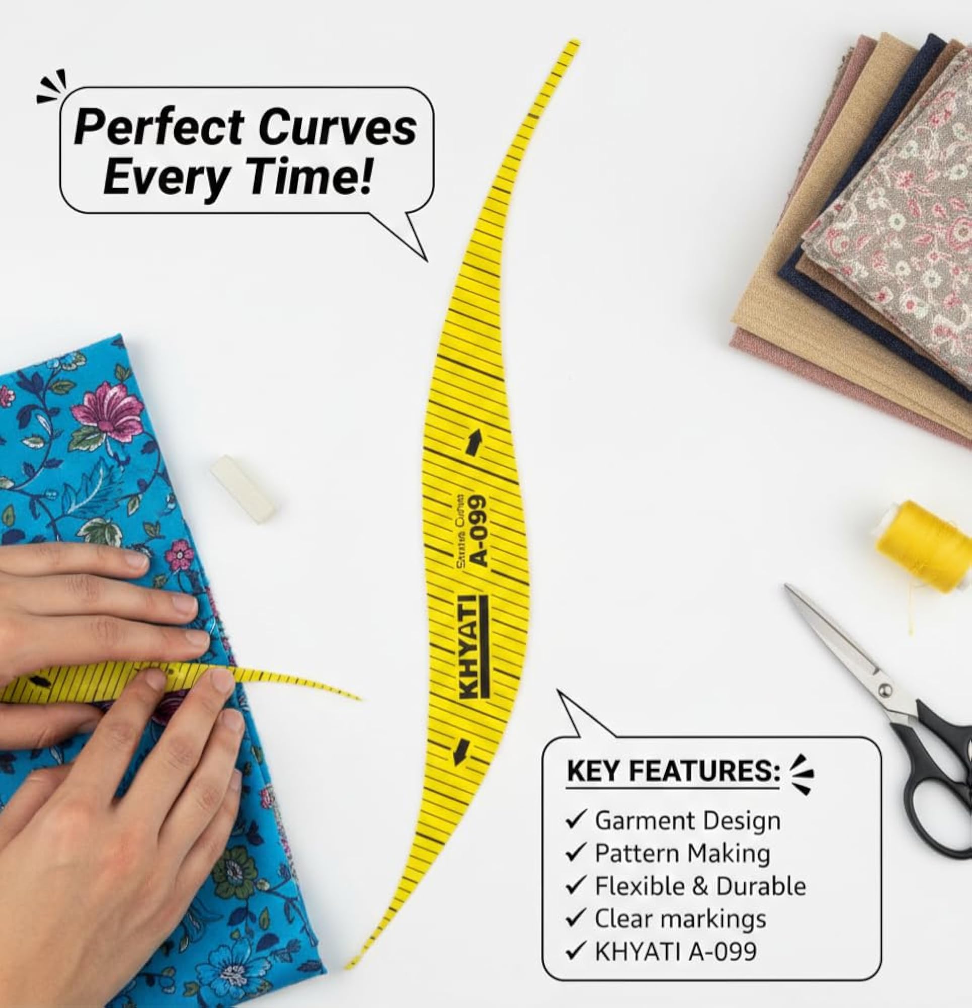 ONS Art Tailoring Pattern Making Ruler Set, 7 Piece Kit