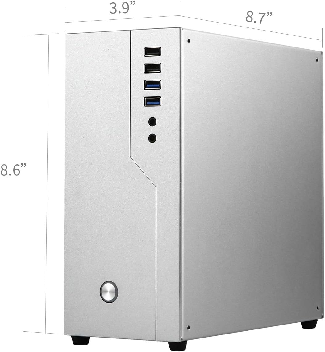 SR01 Aluminium Mini-ITX HTPC Soft Router Computer Case Support 6 COM Port (Sliver)