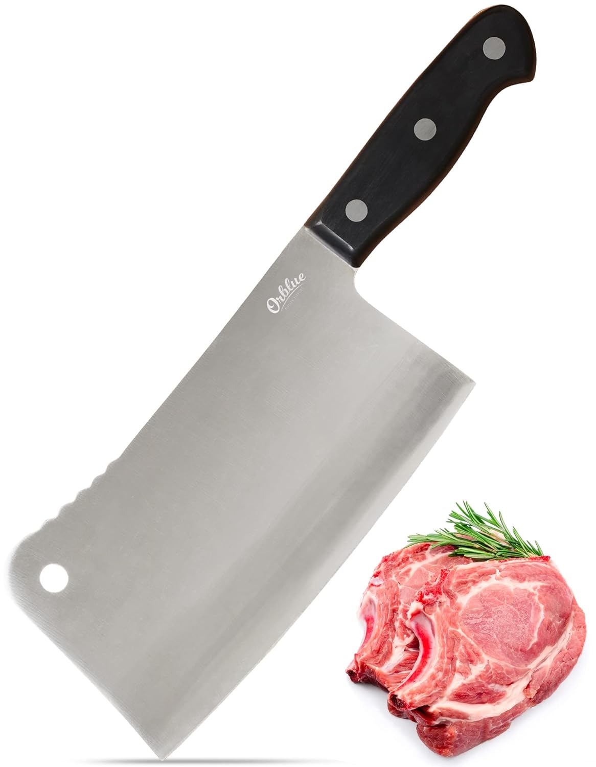 Buy Orblue Stainless Steel ChopperCleaverButcher Knife, 7inch Blade