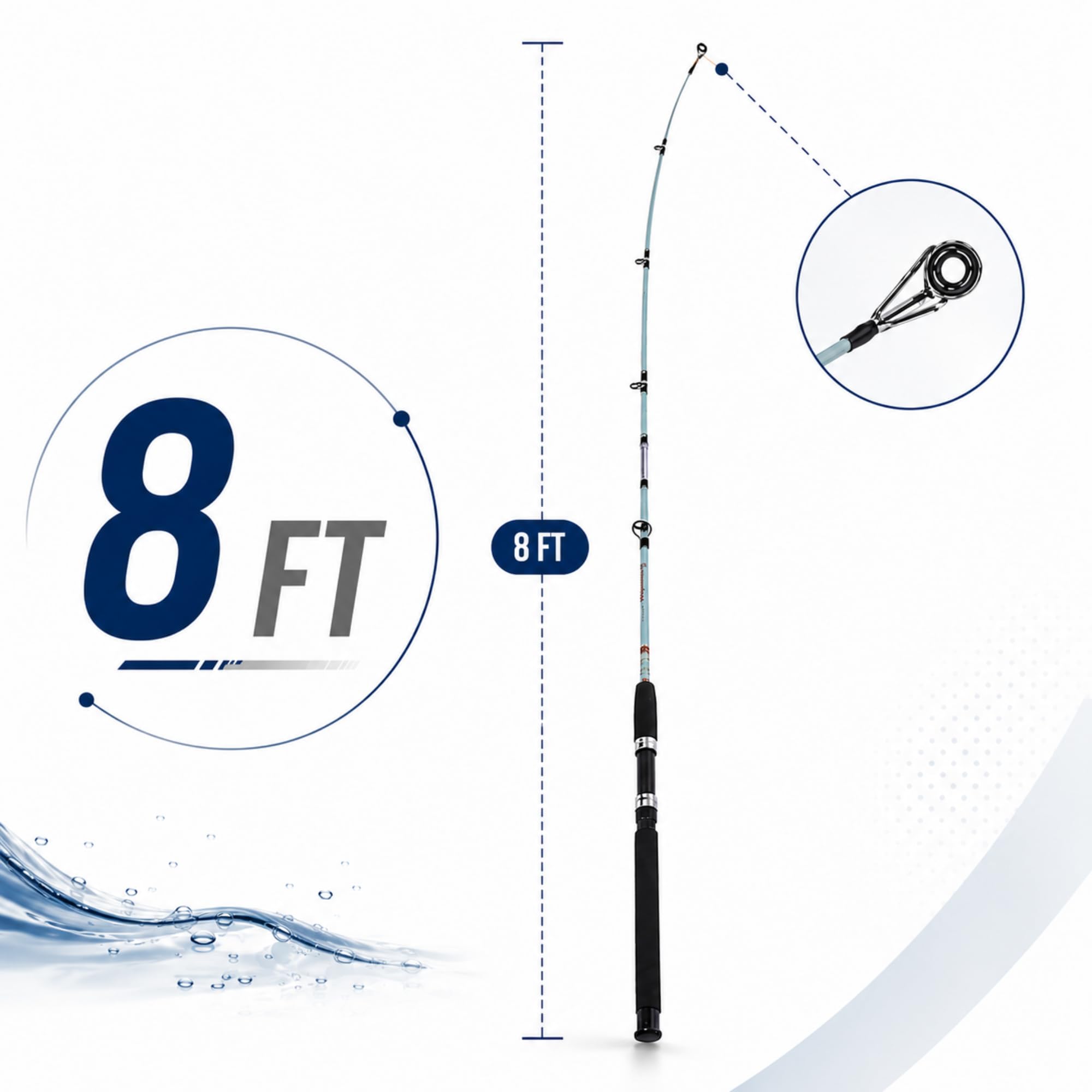 HELLARO Kingfisher Super Solid Glass Fiber Unbreakable Spinning Fishing Rod (8FT) 3