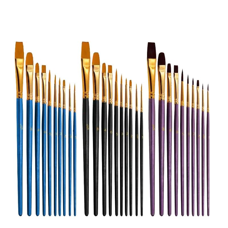 Zestaw Pędzli Artystycznych Z Włosia Nylonowego, 12 Zestawów Pędzli Artystycznych Dla Studentów I Artystów