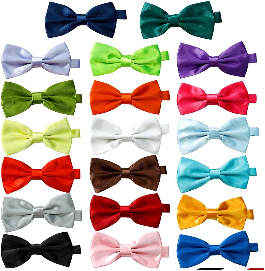 BD CRAFTSDanDiao 20 Pcs Elegant Pre-tied Bow ties Formal Tuxedo Bowtie Set with Adjustable Neck Band,Gift Idea For Men And Boys, Medium