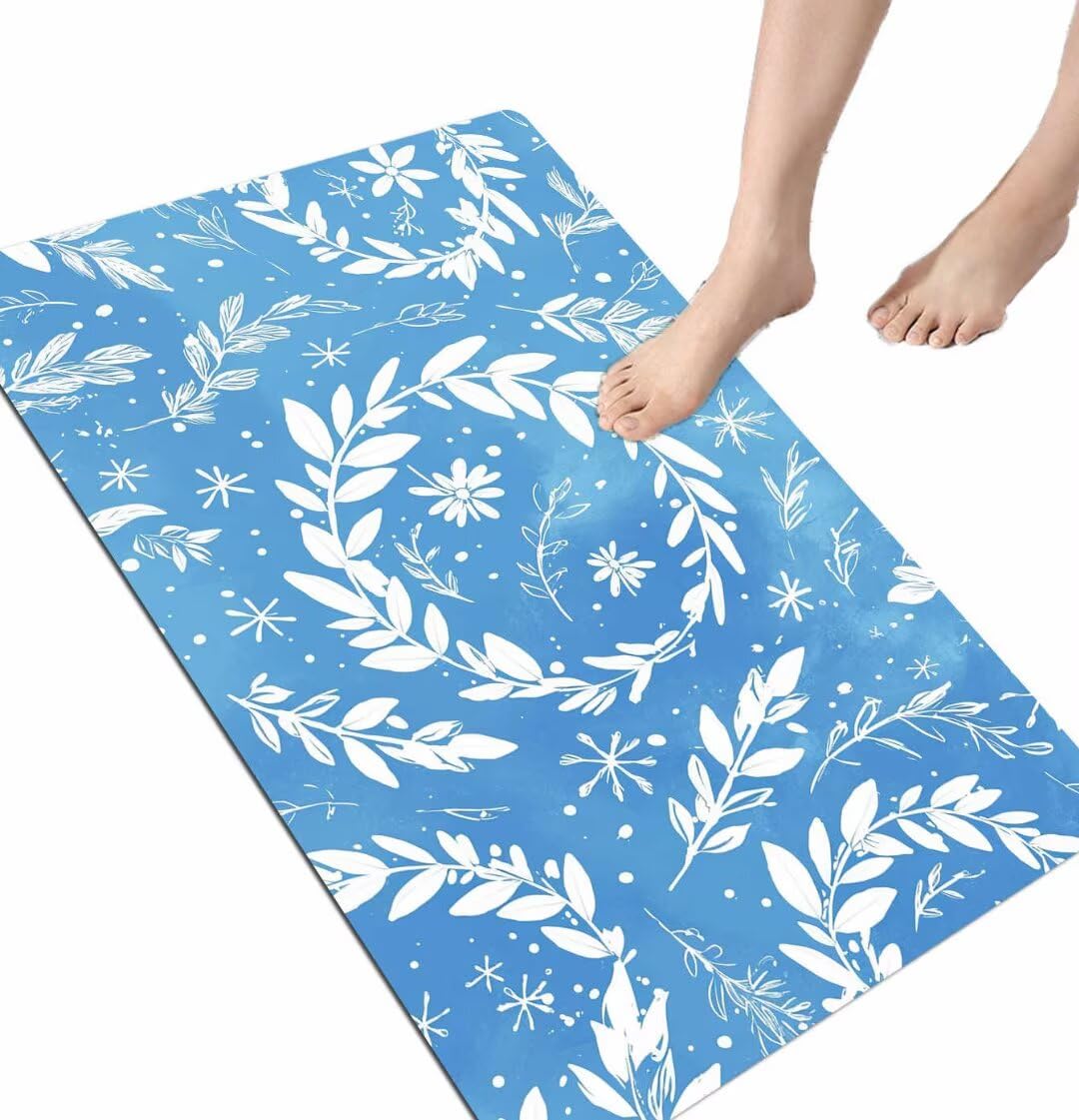 Tapis de bain rond en pierre haut de gamme antidérapant 61x89