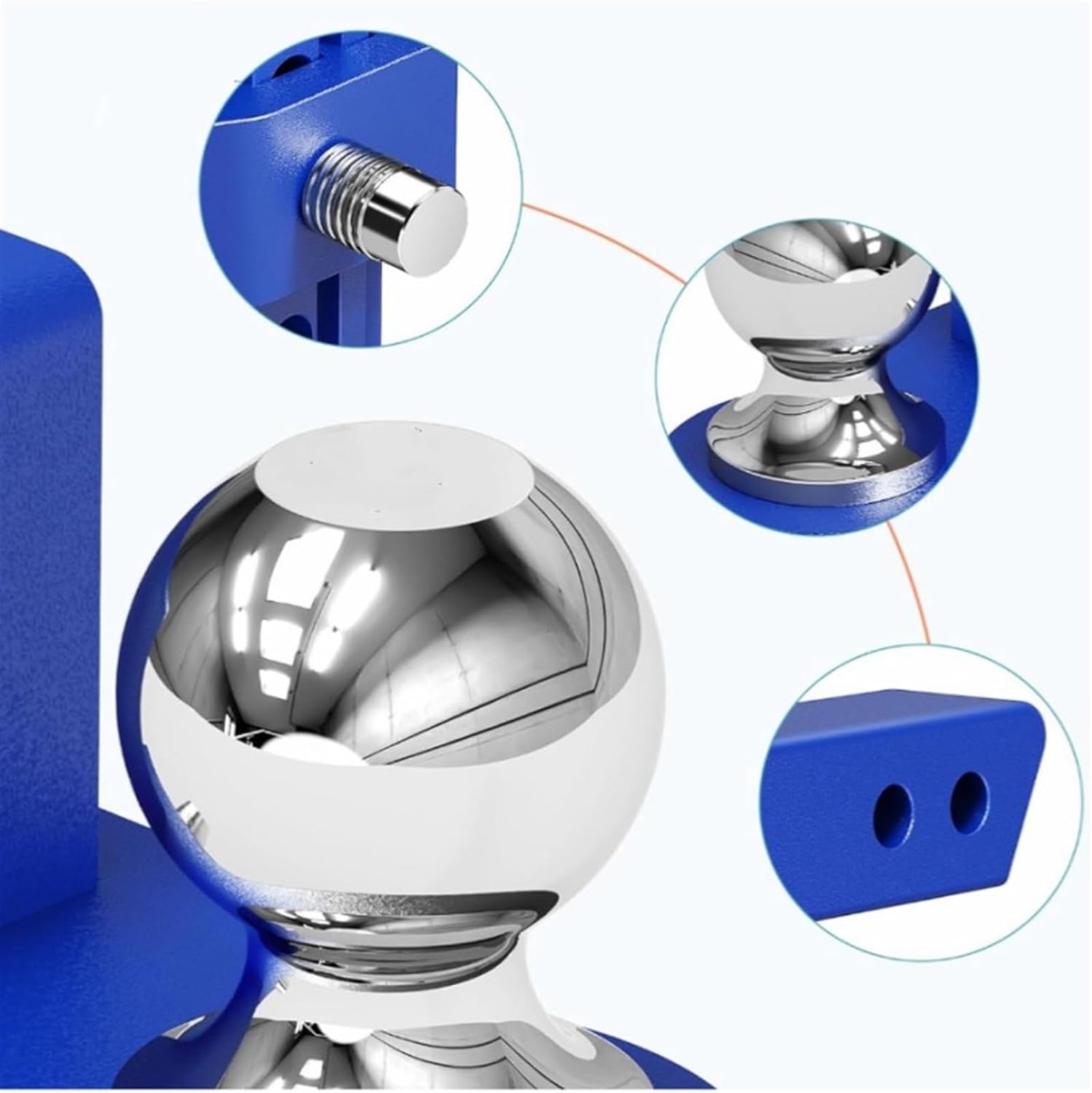 Adjustable Trailer Hitch Fits 2-Inch Receiver, 8 Inch Drop/Rise Drop Cushioned Hitch,12500 LBS Truck Trailer Hitch,Heavy Duty Towing Hitch Ball Mount,Heavy Duty Solid Ball Mount(Silver)