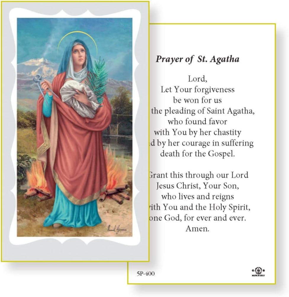 Prayer to St. Agatha Paper Holy Cards, 100Count Value