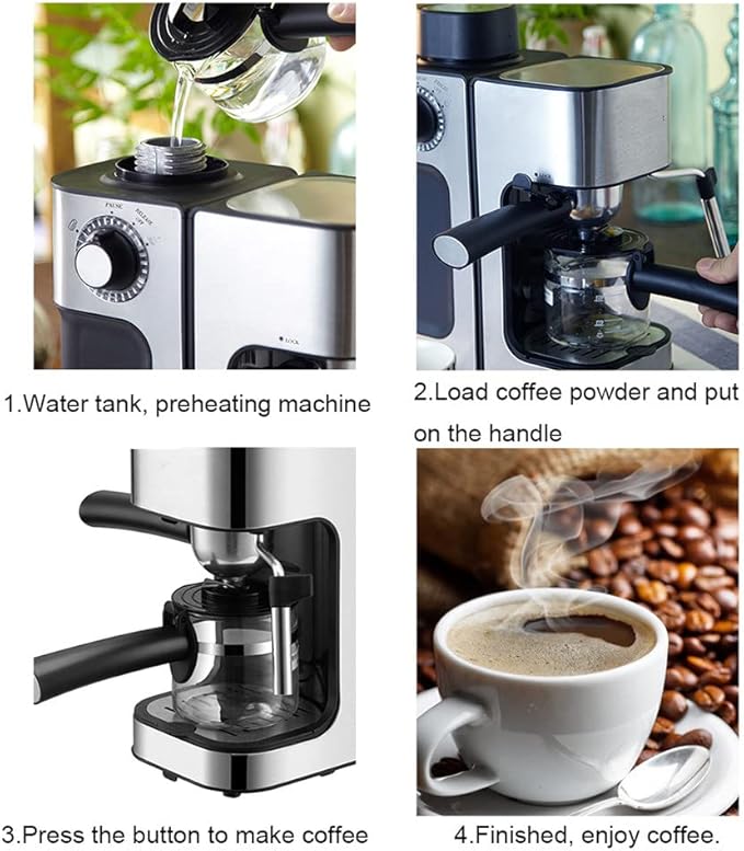 Máquina de Espresso Semi Automática con Espumador de Leche, 5 Bar, 240 ml miniatura 8