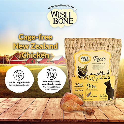 Wishbone Roost Chicken Recipe Dry Cat Food, Low Fat High Protein Cat Food For Healthier Skin And Coat, No Pork No Lard, Minerals, And Taurine #TOP3