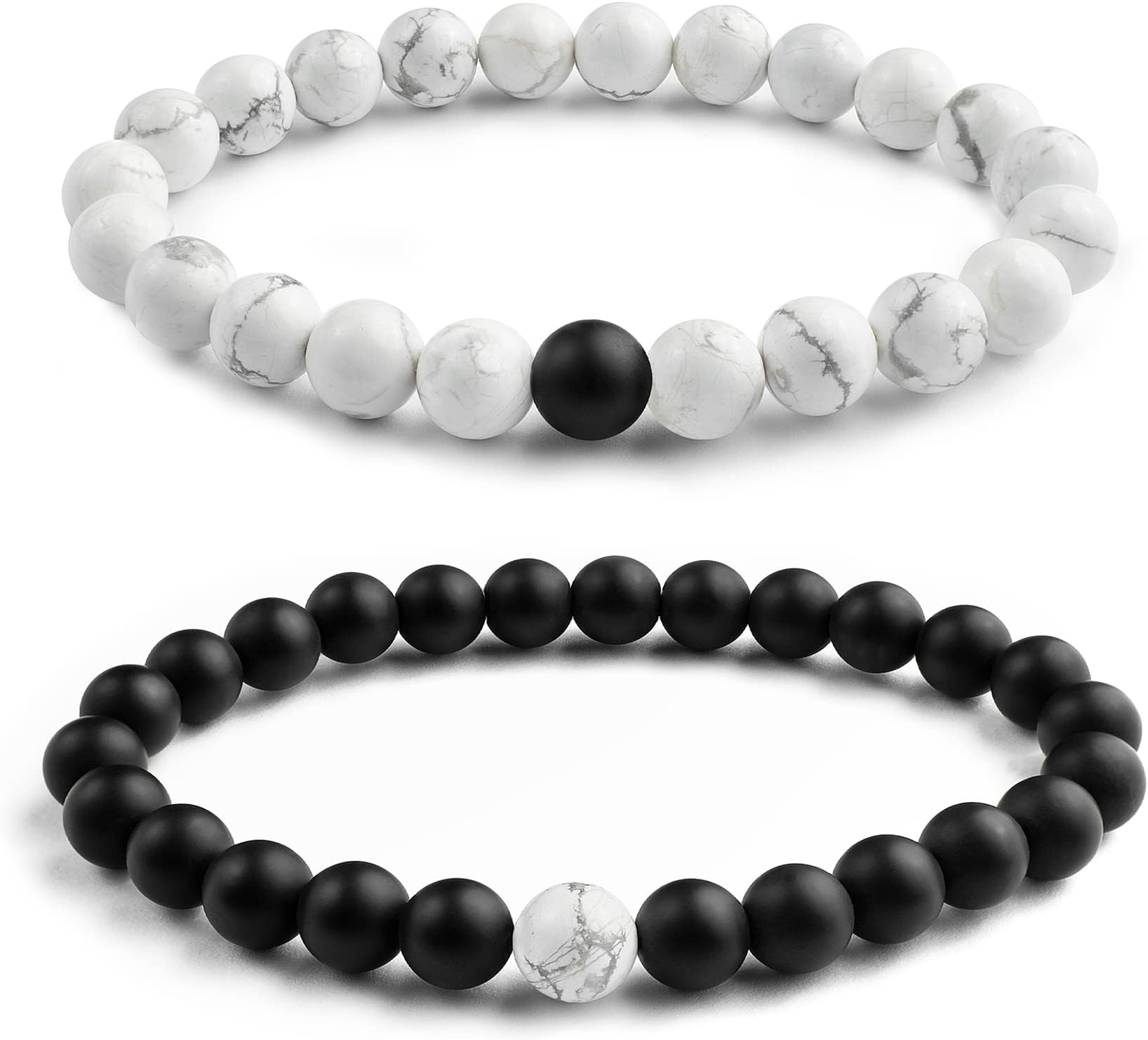 AnavegoTrue Bond Comes with Unique Storage Gift Box Matching Couples Bracelet Set. Gift for Him Her Boyfriend Girlfriend Husband Wife Women Men Mother Father. 8 Millimetre Beaded