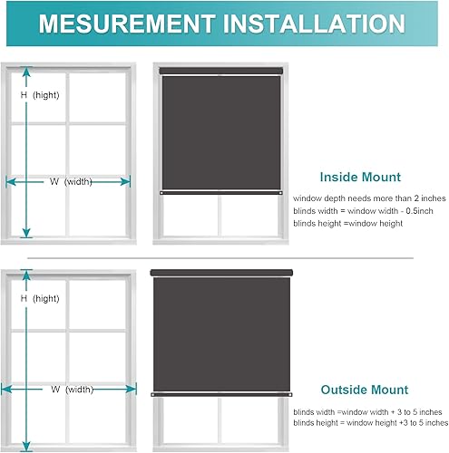 Miniatura 10 de MYshade Persianas enrollables opacas para ventanas, persianas enrollables sin cordón, fáciles de instalar y protección de privacidad, persianas