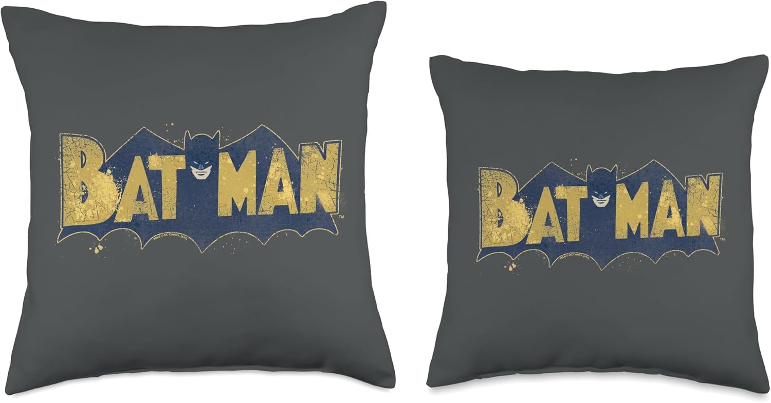 Batman Vintage Logo Splatter Throw Pillow
