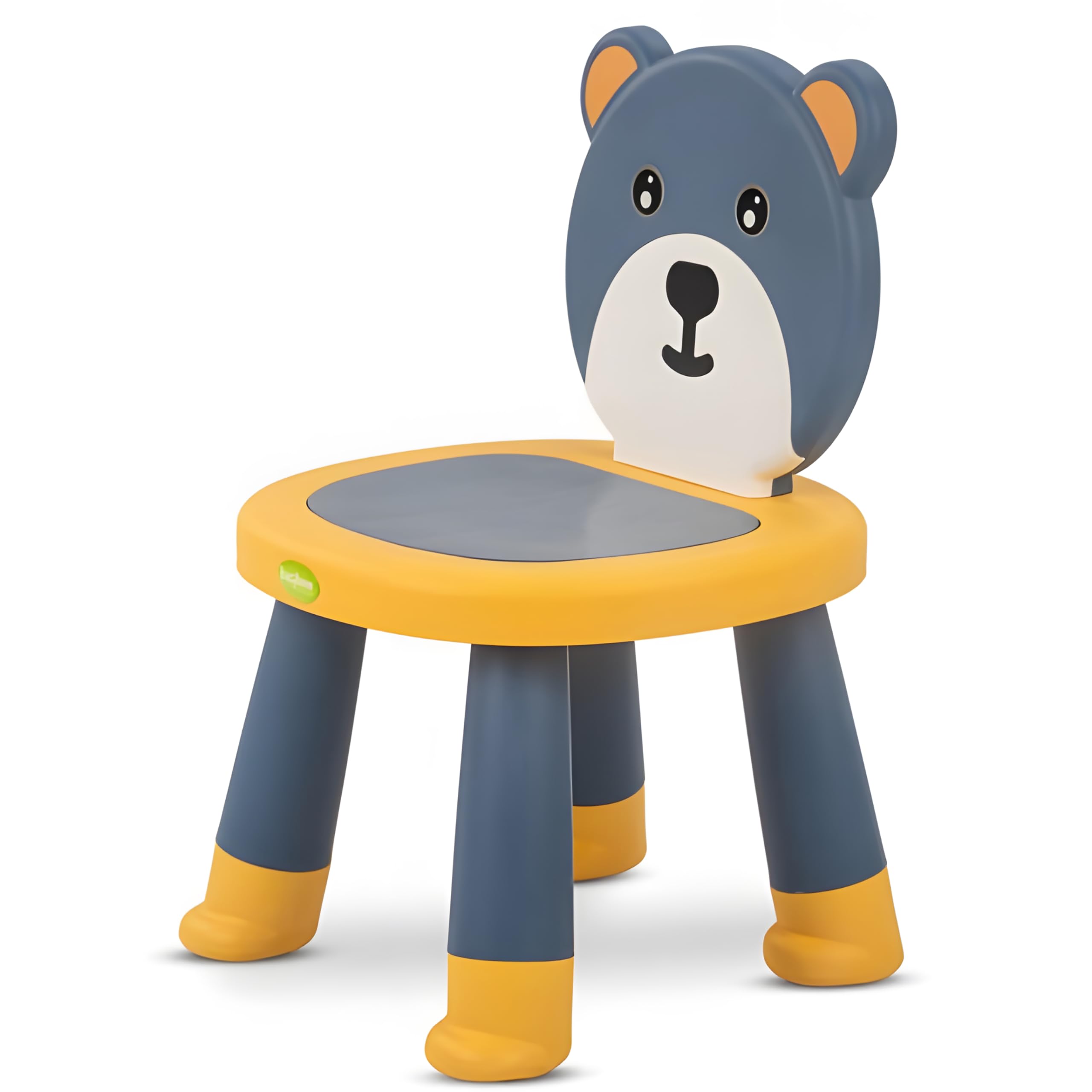 Zeto Baby Chair for 2 to 5 Years (TeddyTheme) – High Plush Back Rest, Sturdy, Anti-Slip, Easy to Clean Chair for Kids – (Yellow, Blue)