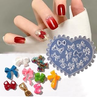 3D Bows Nail Mold Silicone Nail Tools Resin Cute Bowknot Nail Charms Nail Art Templates for DIY Nails Design