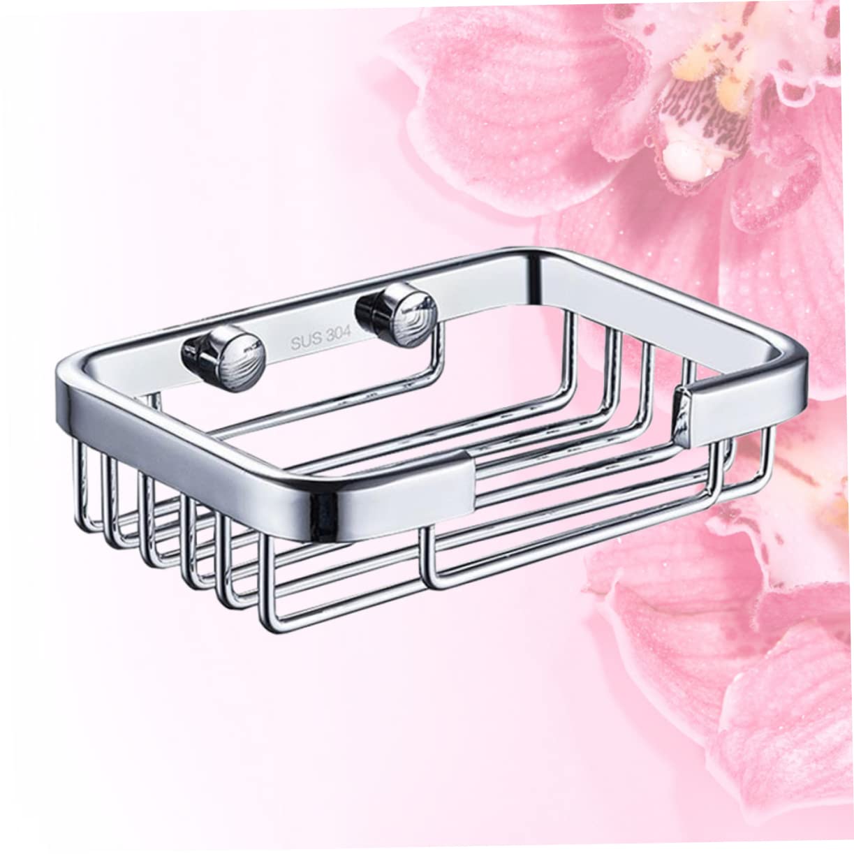 KONTONTY Elegant Wall-Mounted Holder Stainless Steel Dish Bathroom Rack Space-Saving Easy to Clean