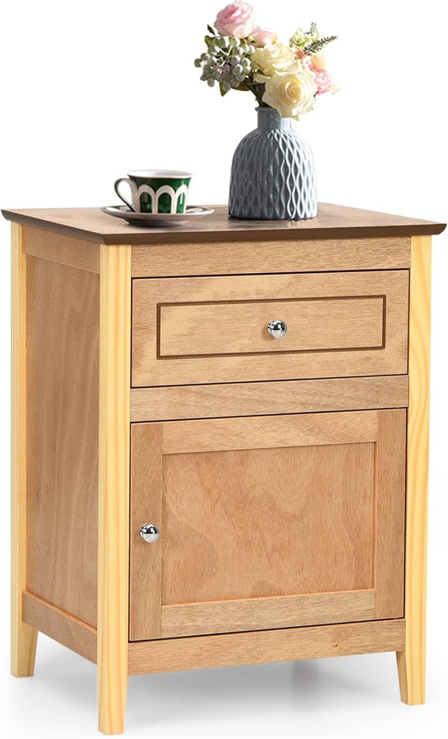 Multigot Bedside Table, Modern Storage with Door and