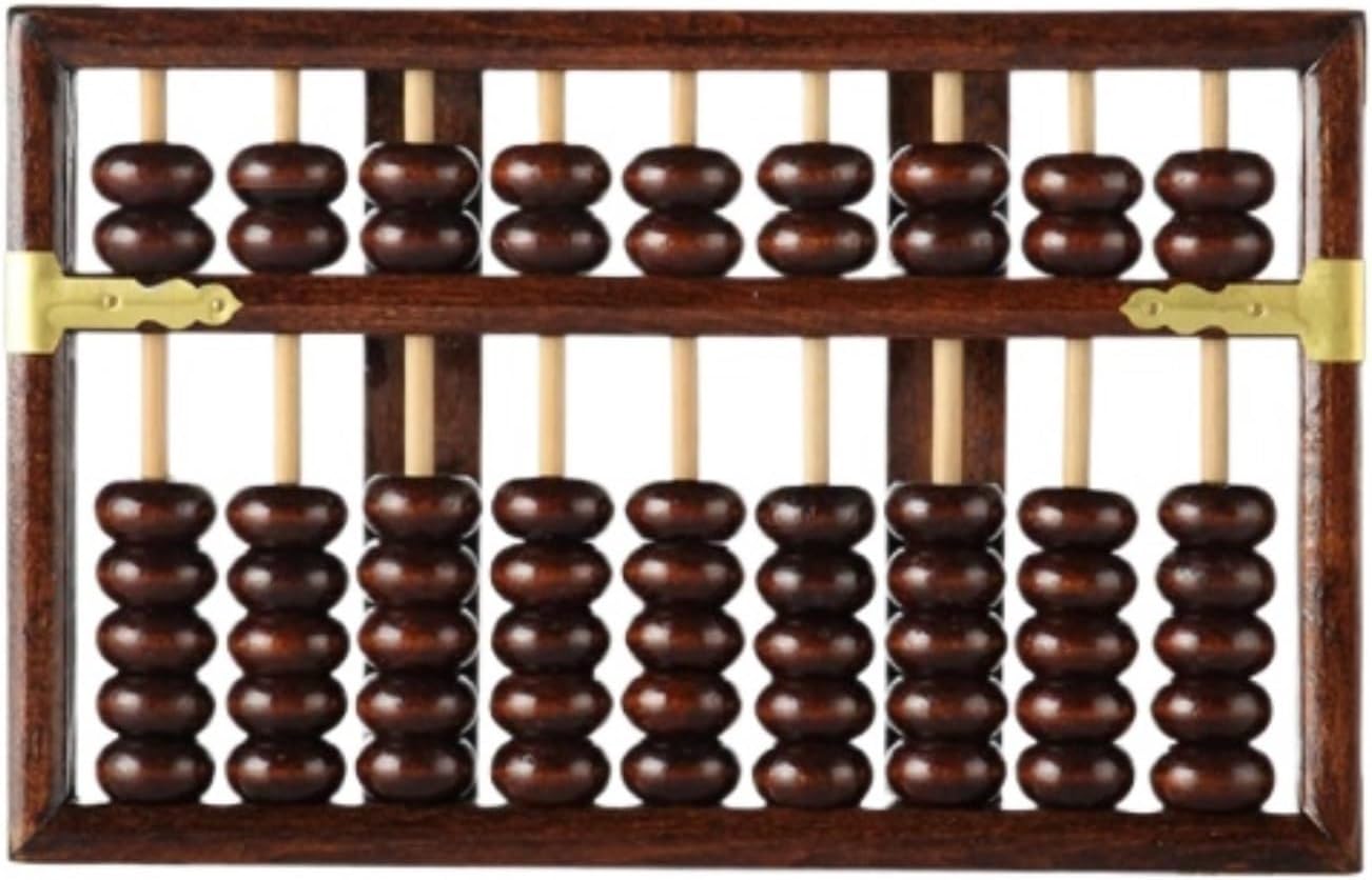 Math Abacus Abacus 9 Column Wooden Abacus Chinese Japanese Abacus Calculator Educational Counting Tool Arithmetic Counting Tool(Brown)
