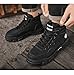 Men's High-Top Work Boots Fashionable Chunky Sole Casual Shoes Trendy Ankle Boots for Men Durable Outdoor Shoes Cushioned Support (Black,8.5)
