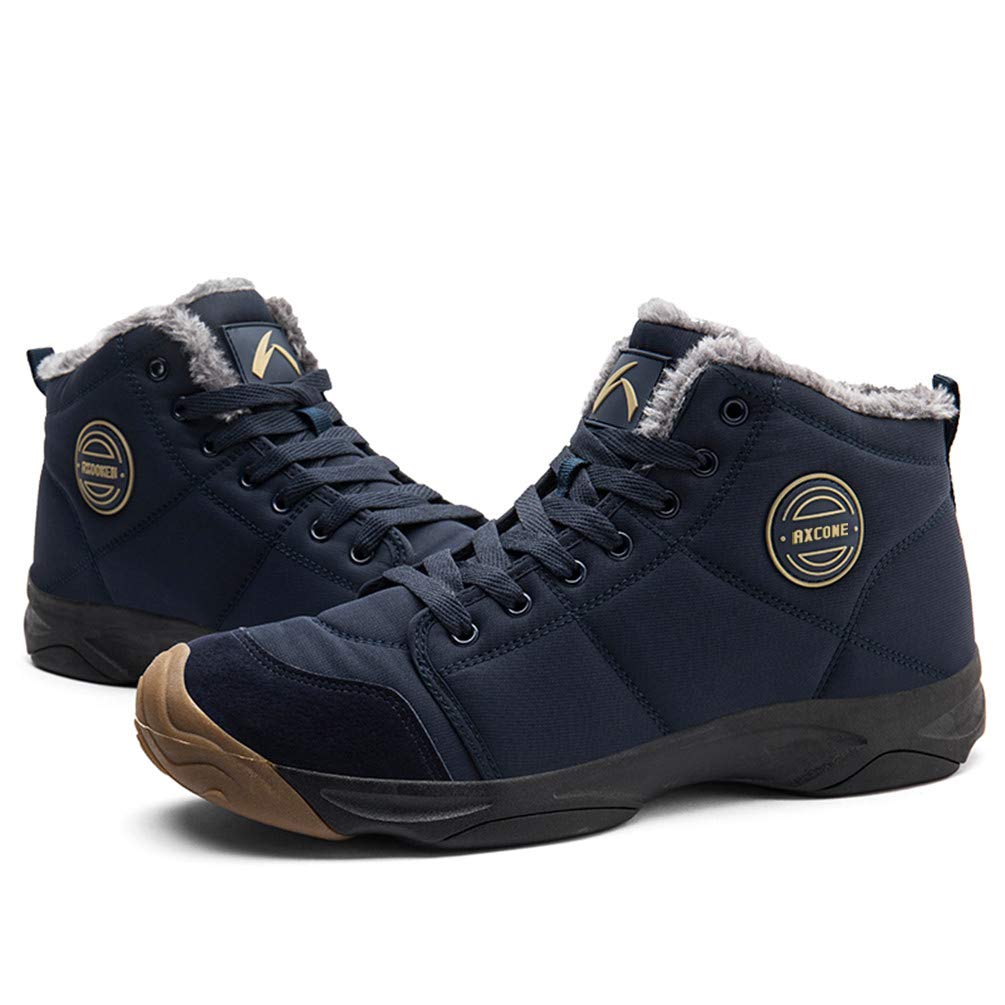 Axcone Stivali Uomo Donna Invernali Impermeabili Trekking Outdoor Caldo Cotone Scarpe Piatto Caviglia Stivaletti Neve - Rosso Marrone Blu Nero Grigio 36-48EU