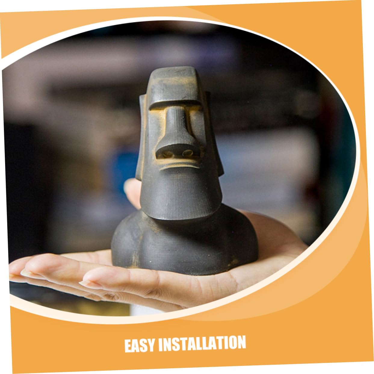 GALPADA Statua Moai in Miniatura Decorazione in Resina Isola Di Pasqua Scultura Da Scrivania Per Ufficio o Casa Estetica Culturale